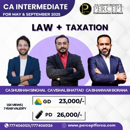 Picture of CA Inter Law + GST (IDT) + DT - By CA Shubham Singhal , CA Vishal Bhattad , CA  Bhanwar Borana