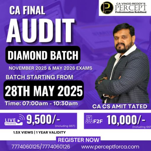 Picture of CA FINAL AUDIT 28TH MAY 2025 DIAMOND BATCH BY CA CS AMIT TATED