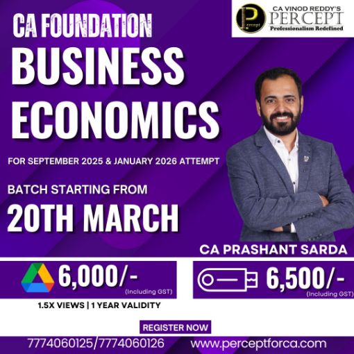 Picture of CA Foundation Business Economics For Sep 25 & Jan 26 By CA Prashant Sarda