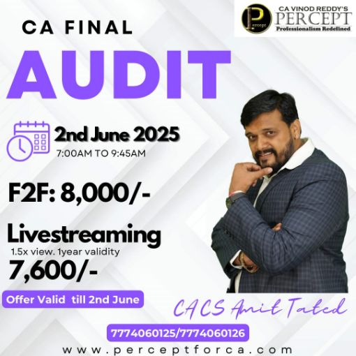 Picture of CA FINAL AUDIT 2nd June 2025 DIAMOND BATCH BY CA CS AMIT TATED