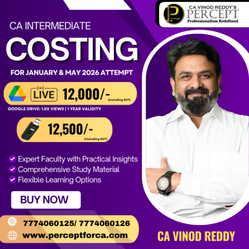 Picture of CA INTER COSTING FOR JANUARY & MAY 2026 BY CA VINOD REDDY