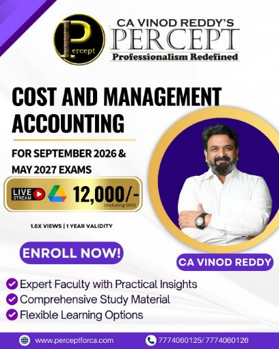 Picture of CA INTER COSTING FOR SEPTEMBER 2026 ,JANUARY 2027 & MAY 2027 BY CA VINOD REDDY