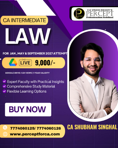 Picture of CA Inter Laws by CA Shubham Singhal for Jan, May & September 2027